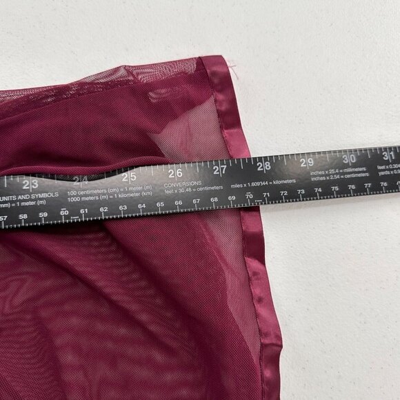 Daisy Fuentes Sheer Lace L Babydoll Nightgown Lingerie Plum Adjustable Purple - Picture 3 of 9